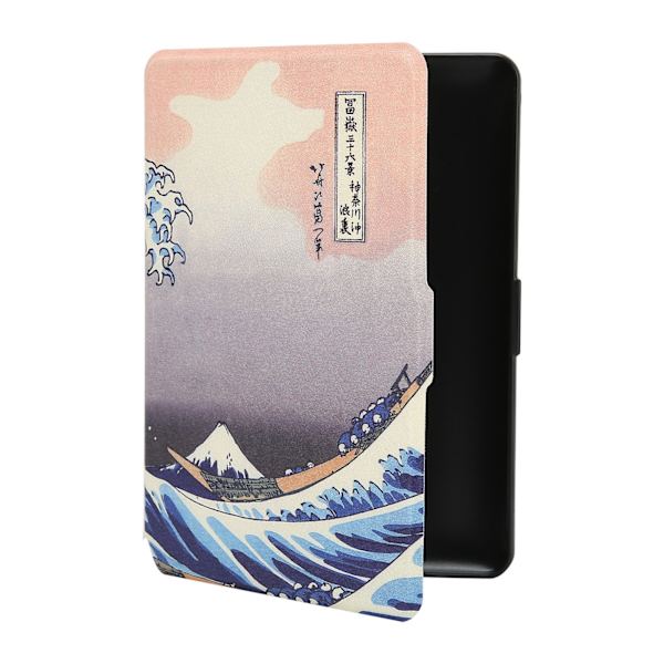 E-boksläsare Skydd Målad PU Läderfodral för Kindle Paperwhite123 E-läsare (Kanagawa Surfing)
