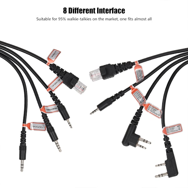 150cm 8-in-1 USB-ohjelmointijohto Walkie Talkie -ohjelmointijohto Motorola/Icom-kaksisuuntaiselle radiolle