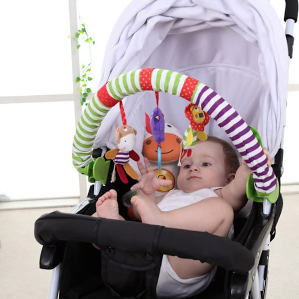 Baby Utvecklingsförbättrare, Reseleksak Bilstol för Tidig Sensorisk Utforskning, Universalklämmor Passar De Flesta Barnvagnar, Främja Babyutveckling med Säkerhet
