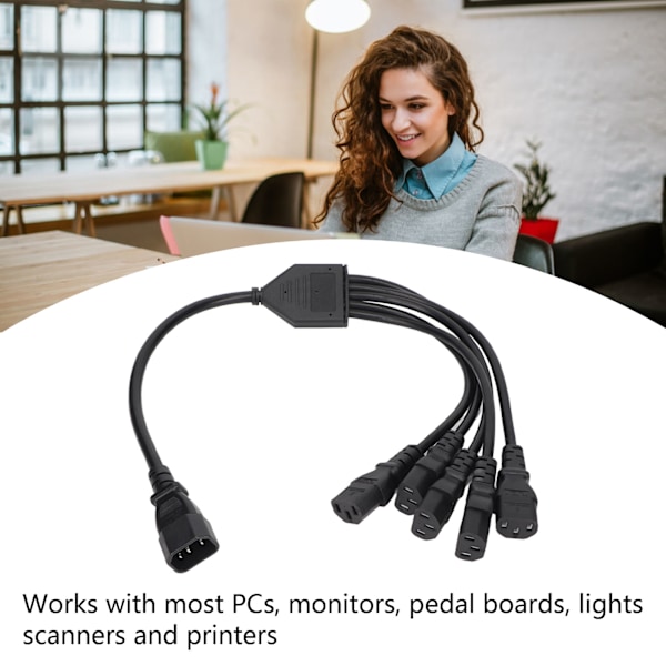 UPS PDU C14 til 5 x C13 Strømadapterkabel Han til Hun 10A 250V Y Splitter Strømadapterkabel 1,6ft