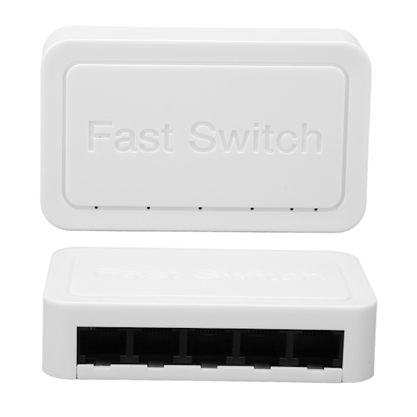 5-porttinen Ethernet-kytkin 10/100Mbps RJ45-portit 4KV-ylijännitesuoja Nopea Ethernet-kytkin Työpöydän Ethernet-jakaja 100-240V