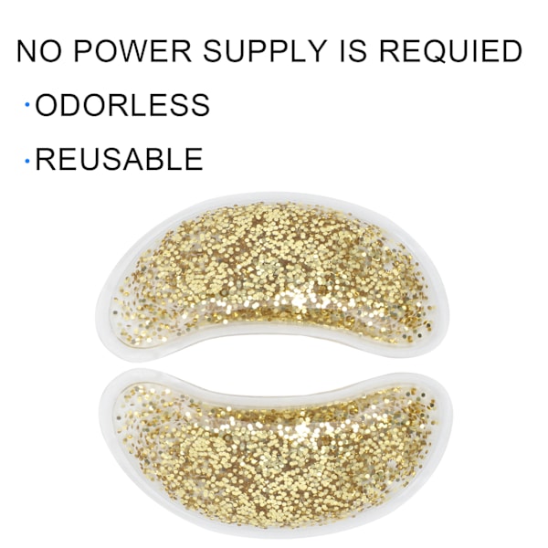 Glitter Sequin Genanvendelig Øjengel Ispose Køling Varmende Øjenpose Plaster til Mørke Ringe Guld