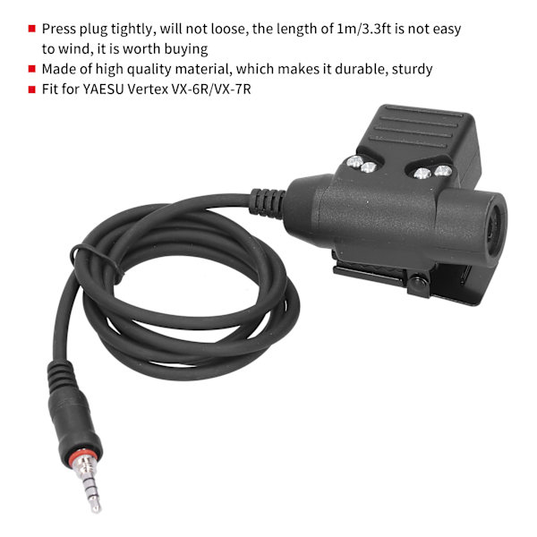 U94 PTT-kaapeliliitäntäsovitin, sopii YAESU Vertex VX‑6R/VX‑7R -puhelimeen