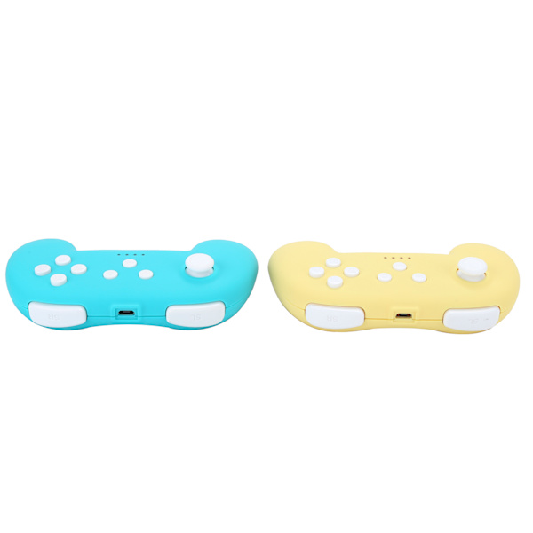 Trådlös Bluetooth-spelkontroll för Switch Pro Mini Grip Handtag för NS Lite Dubbel Vibration (Grön Gul)