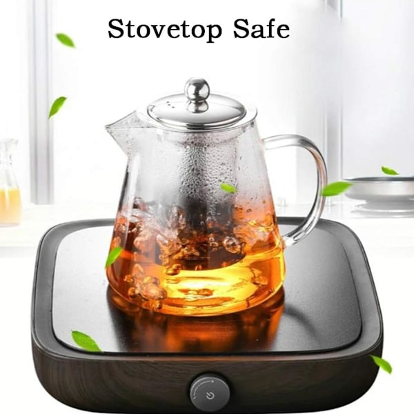 Brygg Perfektion med Spis-Säker Borosilikatglas Tekanna, Perfekt Presentidé för Te-Kännare, Droppfri Pip för Exakt Hällning (32oz/950ml)