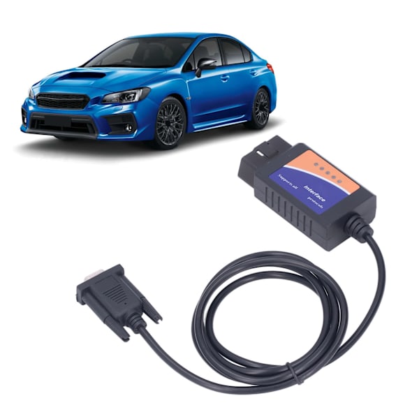 ELM327 COM-port DB9 hona 25K80 diagnostikverktyg LED-indikatorlampa för DOS för Windows med CD