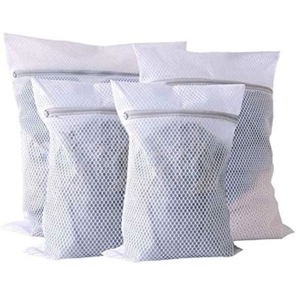 Extra stor tvättväska i mesh, 2-pack dragkedja polyester delikat tvättväska, tvättmaskin och torktumlare säker tvättväska för kappa, tröja, säng
