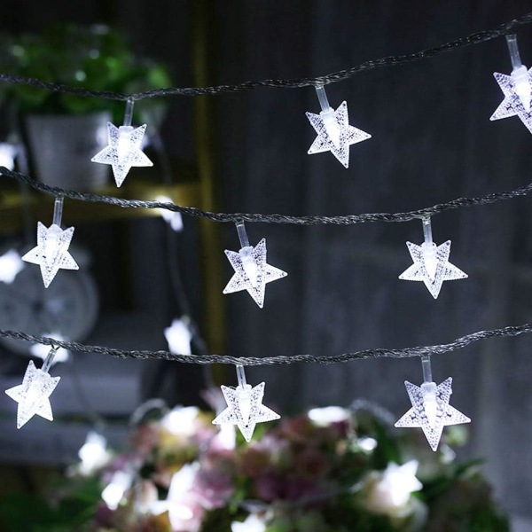 100 LED 49 FT Star String Lights, Plug In Fairy String Lights