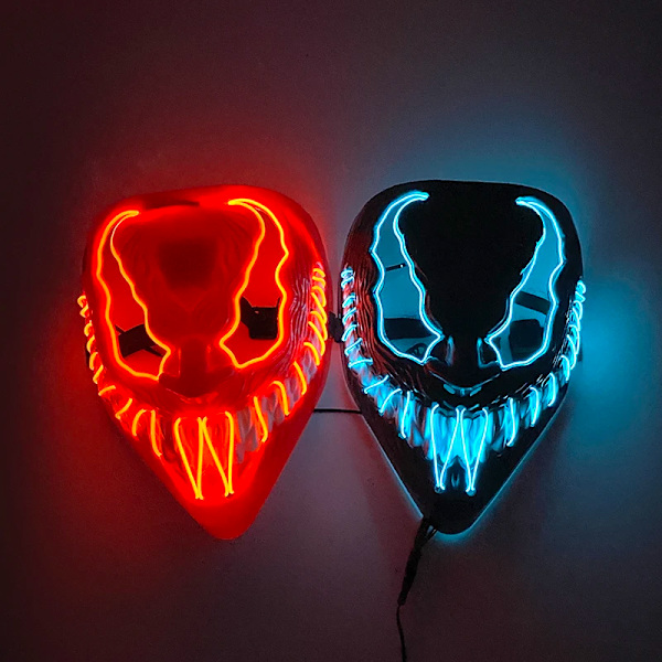 Ny Halloween-mask Horror Venom med LED-ljus - Cosplay-kostym, smink, balfest H