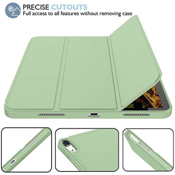 iMieet New iPad Air 5th Generation Case 2022/iPad Air 4th Generation Case 2020 10,9 tum med pennhållare [Support Touch ID och iPad 2nd P Matcha Green