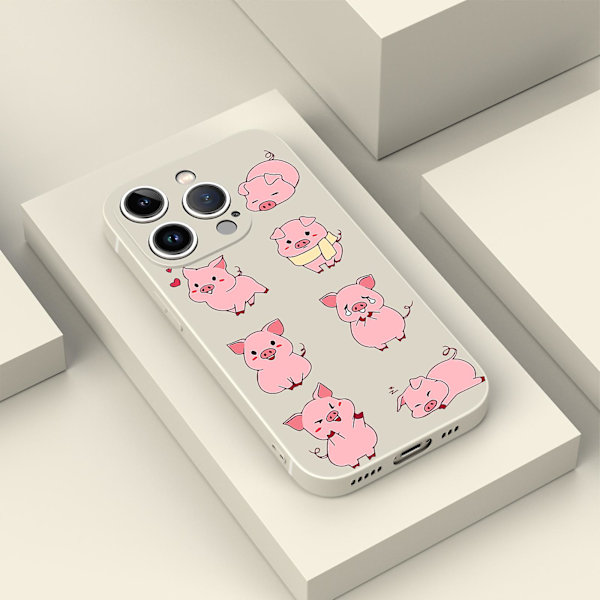 Creative Cartoon Tpu Gummi Stötsäkert Phone case För Iphone 15 Case Series Style B Vit Ypdt1632