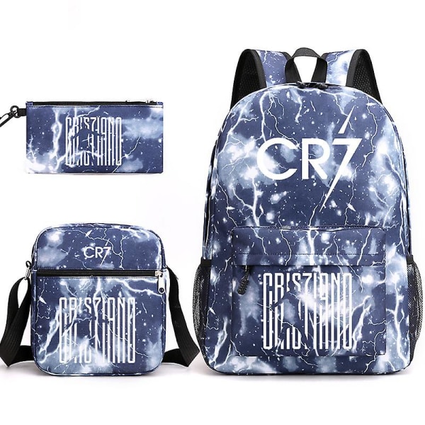 Fashion Cr7 3st Sets Ryggsäck Mochila Nya Studenter Kapacitet Skolväskor Bokväska Resväska 8 Only satchel