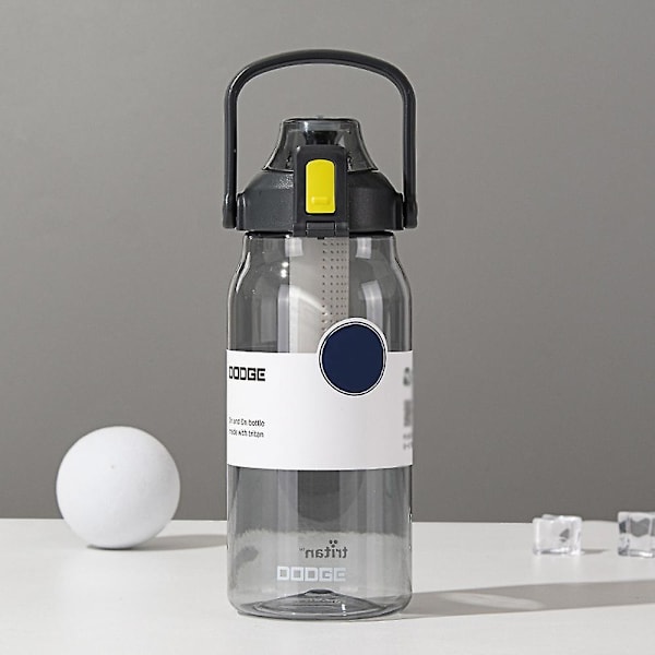 Vattenflaska - Läckagesäkra Bpa-fria vattenflaskor, låsfunktion och fällbart lock, dricksvattenkoppar Black 1000ml