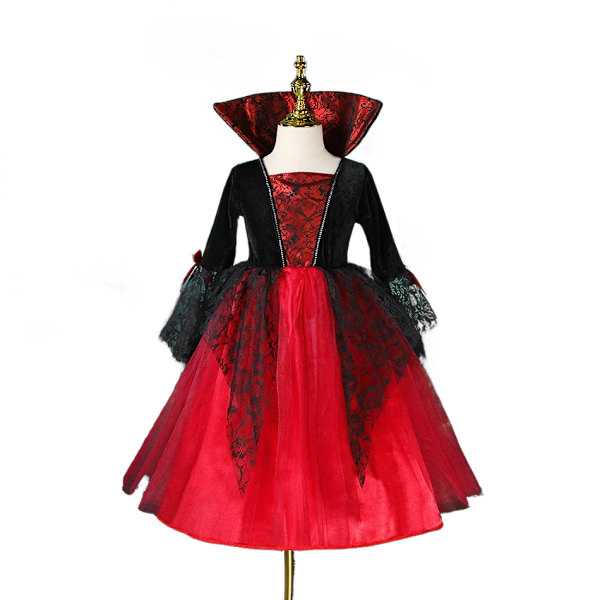 2024 Halloween Spöke Brud Flickor Lång Klänning Tulle Barn Lik Spöke Cosplay Kostym För Purim Karneval Fest Klänning Set A 2-3T