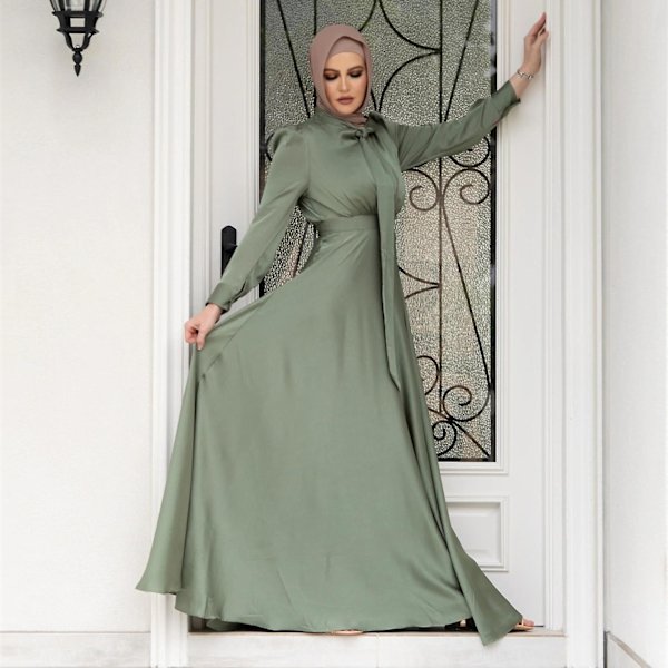 Abaya Kvinnor Kläder Big Hem Satin Lyx Silke Robes För Damer Traditionella Festival Kläder Islamiska Kläder Endast abaya2 XXL