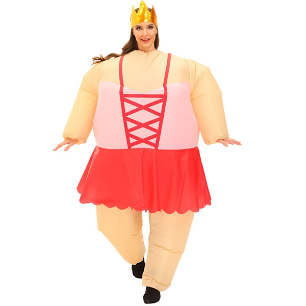Vuxen Clown Uppblåsbar Dräkt Rolig Balett Uppblåsbara Dräkter för Halloween Purim Fancy Ballerina Cosplay Dräkter för Man Kvinna Fit for 150-195cm 1116 Band Ballet