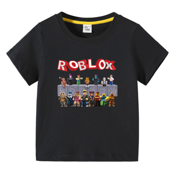 Roblox Barn Sommar Kortärmad ärm-Svart 100cm