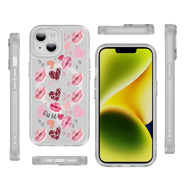 Creative Painted Pattern Frosted Magsafe Magnetic Phone Case Lämplig för Iphone 15 Case och andra modeller Style B Transparent Ypcx0267