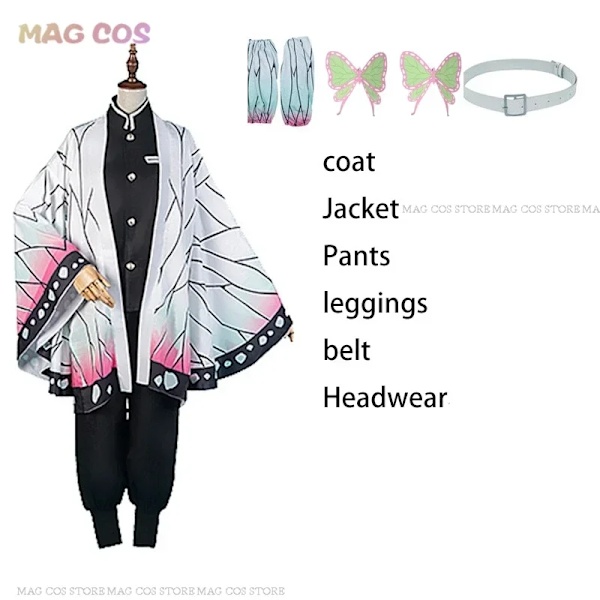 Shinobu Vuxna Barn Kochou Anime Cosplay Kostym Kanae Cosplay Kläder Fjäril Klämma Kvinnor Uniform Slayer Kappa Halloween Outfit kid 130 Set B