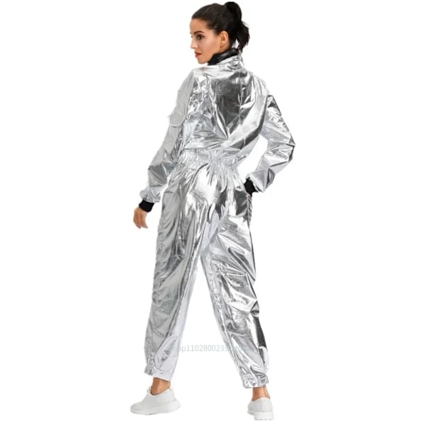 Barn och vuxna rymddräkt jumpsuit flyg astronaut dräkt cosplay kostym unisex uniform halloween utklädning present rymddräkt L Men