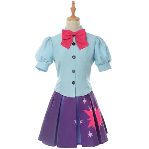 Twilight Sparkle Kostym Människa Klänning Cosplay Kostym Sailor Skjorta Kort Klänning Halloween Karneval Fest Uniform Set XL A3