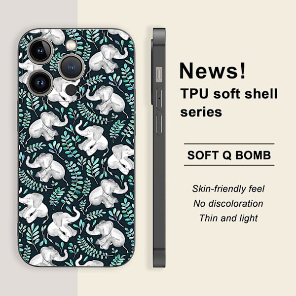 Creative Cartoon Tpu Gummi Stötsäkert Phone case För Iphone 15 Case Series Stil E Vit Ypdt0465