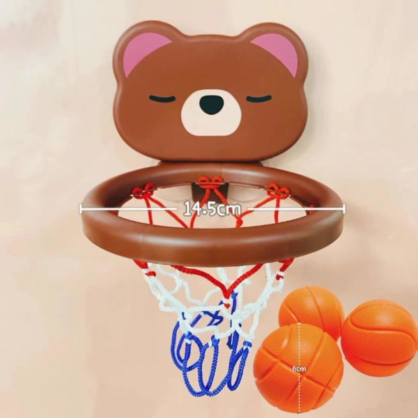 Baby Kids Mini Shooting Basket Badkar Vatten Lek Set Basket Backboard med 3 bollar Rolig Dusch Badkar Roliga Leksaker För Småbarn C Little bear