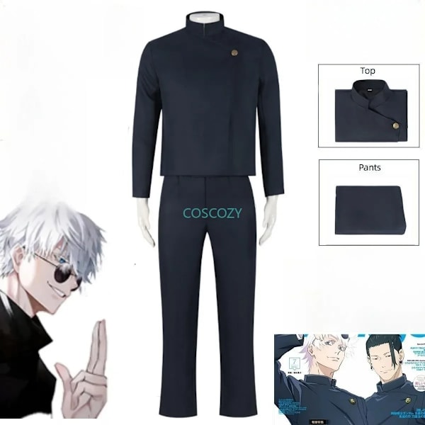 Gojo Satoru/Geto Suguru cosplaydräkt anime jujutsu Kaisen cosplay pojkar herr blå uniform skräddarsydd cosplay cos XL B1