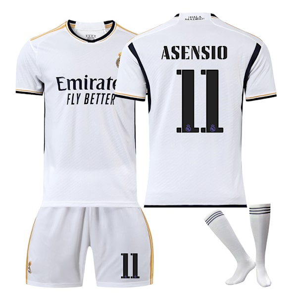 23 Real Madrid hemmafotbollströja NR 11 Asensio-tröjaset #M