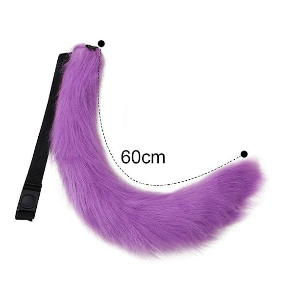 Faux Fur Tail Party Kostym Accessoarer Plysch Fox Wolf Tail Purple