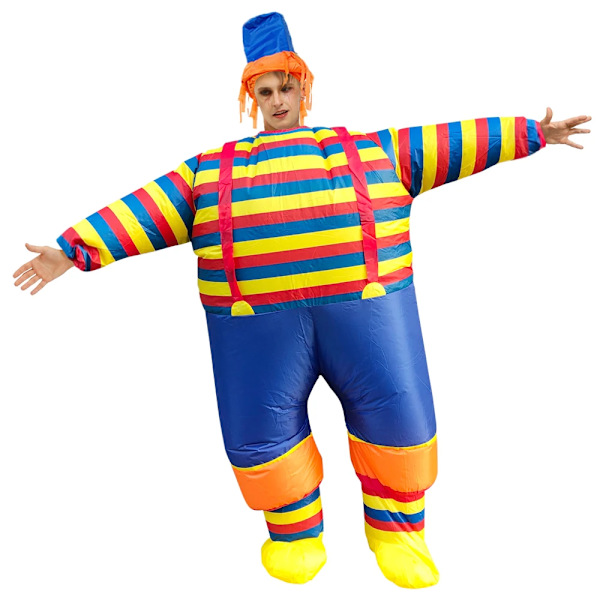 Vuxen Clown Uppblåsbar Dräkt Rolig Balett Uppblåsbar Dräkter för Halloween Purim Fancy Ballerina Cosplay Dräkter för Man Kvinna Fit for 150-195cm 1059 Striped Clown