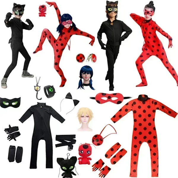 2024 Jul Barnkläder Karneval Barnkläder Karneval Halloween Födelsedagsfest Barnkläder Nyckelpiga L  120-130cm Superhero 8pcs Doll