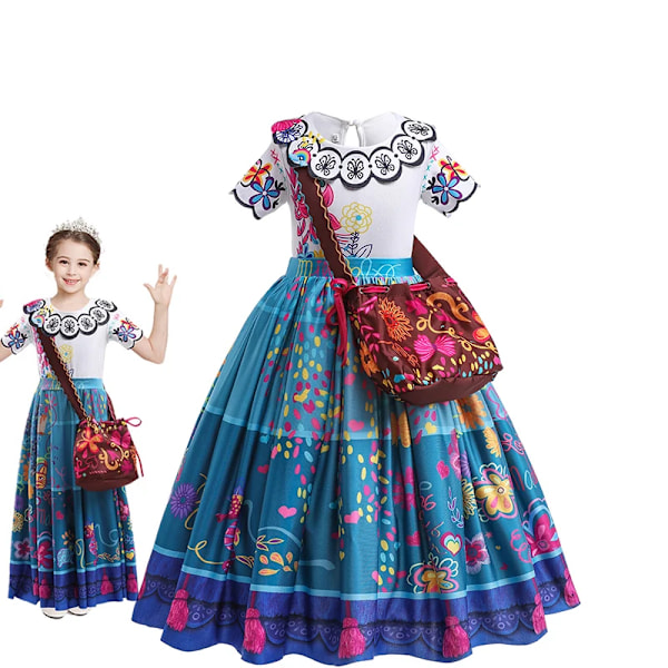 Encanto Isabella Mirabel Prinsessklänningar för flickor Barn Halloween Födelsedag Bal Karneval Fest Barn Cosplay Kostym N Mirabel Bag sets 120(size 4T)