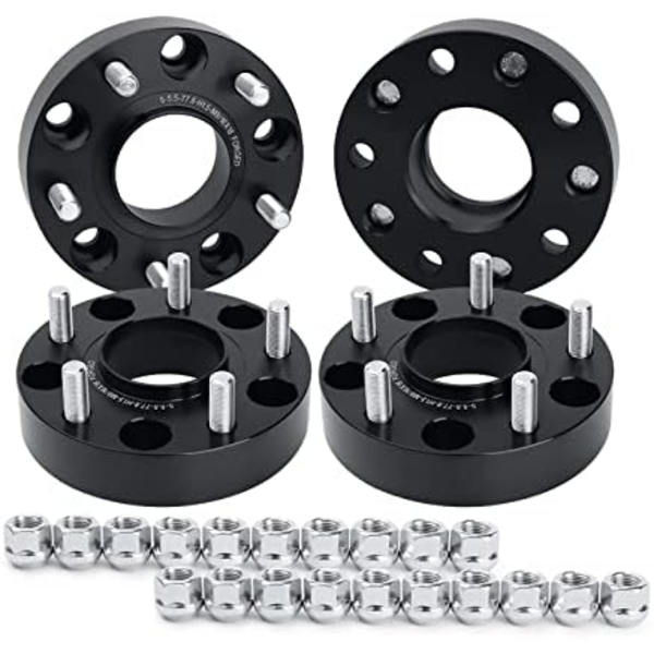 KSP 6X5.5 hjuldistanser för ram 1500 2019-2022,1.5&#34;(38mm) Real Forged Hub Centric Tire Spacer med 77.8mm navhål M14x1.5 dubbar/bultar f black 5 lug-9\/16