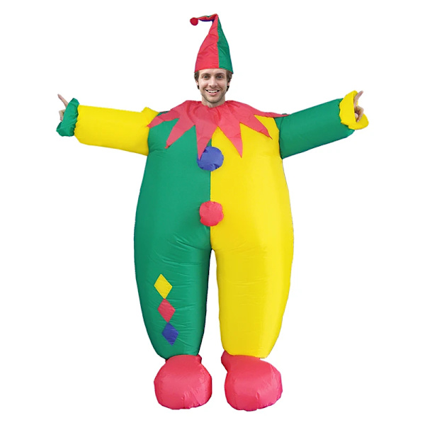 Vuxen Clown Uppblåsbar Dräkt Rolig Balett Uppblåsbar Dräkter för Halloween Purim Fancy Ballerina Cosplay Dräkter för Man Kvinna Fit for 150-195cm 1061 Two Tone Clown