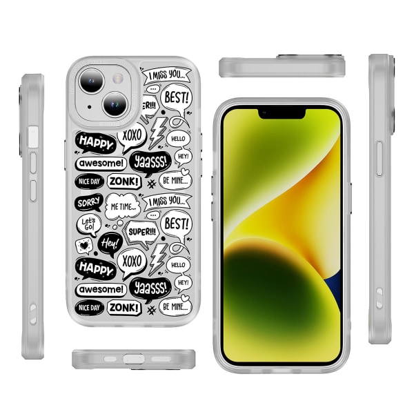 Creative Painted Pattern Matt Magsafe Magnetic Phone Case Lämplig för Iphone och andra modeller Style F Transparent Ypcx0084