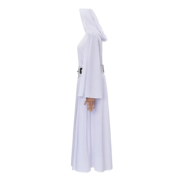 Leia Cosplay-kostym Fantasy Princess-klänning för kvinnor och flickor Förklädningskläder Halloween-karnevaldräkt S Costume 2