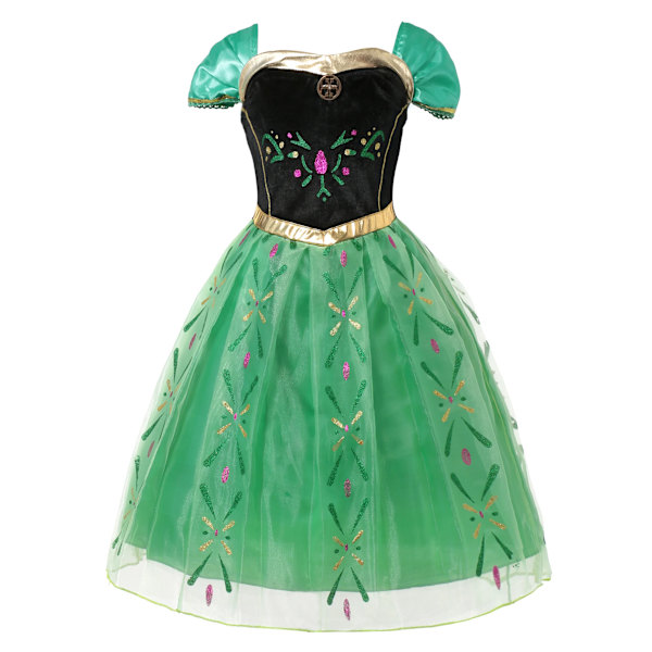 Disney Anna klänning för flickor Frozen 2 prinsesskostymer barn cosplay klänning upp födelsedagsfest Halloween jul kläder C 4T