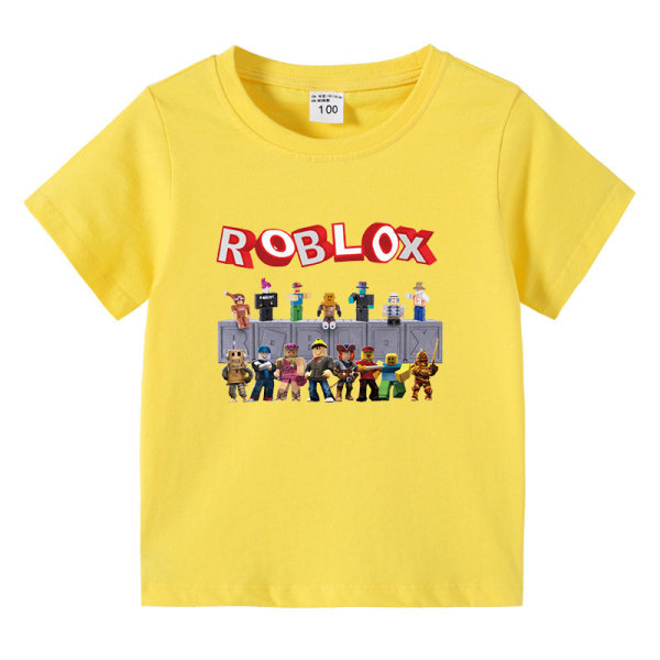 Roblox Kids Summer Kortärmad tröja gul 100cm