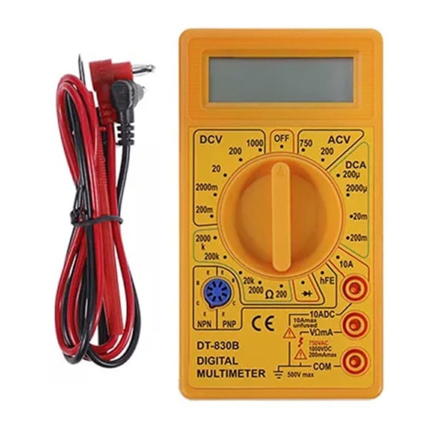 Digital Multimeter AC/DC Spänningstestare Digital Multitester Digital Avometer Yellow