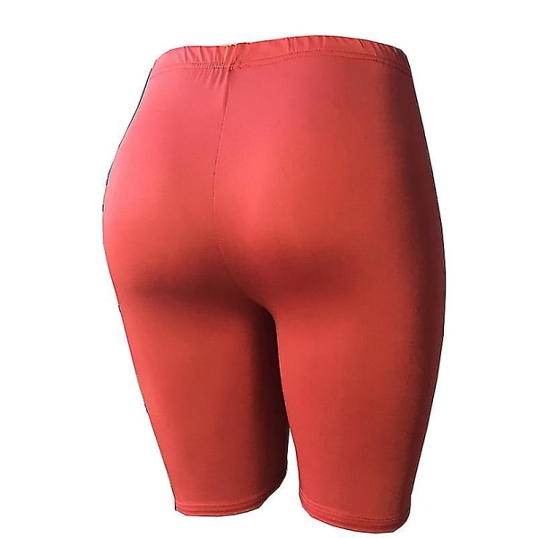 Kvinnor High Waist Yoga Shorts Fitness Gym Leggings Cykel Shorts Byxor Watermelon Red M