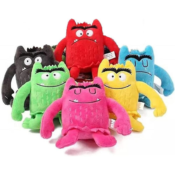 Monster plyschleksaker, min känslomässiga lilla monster tecknad docka, blå/röd monster plysch leksak, färg plysch docka set-1 set null none