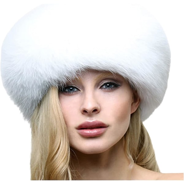 Fuskpäls dam Rysk tjock varm pannband Vinter varm cap Fluffig öronvärmare hörselkåpa hatt