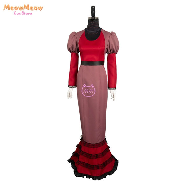 Hazbin Rosie Cosplay Röd Klänning Hotel Overlord Kläder Nagel Anime Cosplay Kostym Dräkt Kvinnor Fancy Halloween Fest Vuxen Outfit M Dress