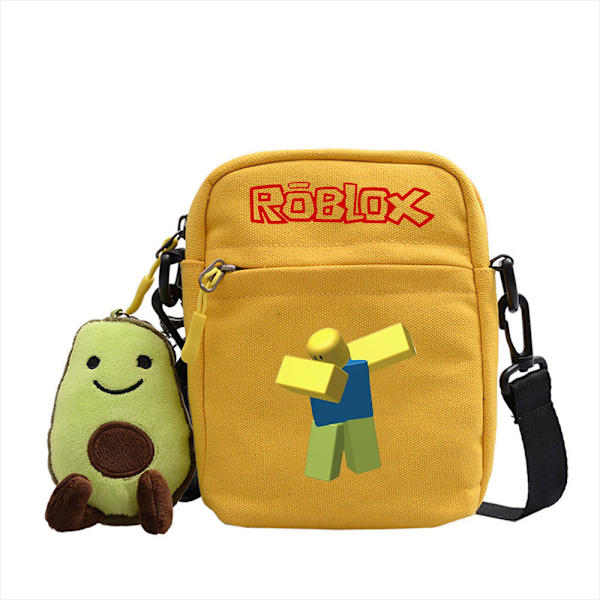 roblox axelväska - crossbody canvas väska - gul 6