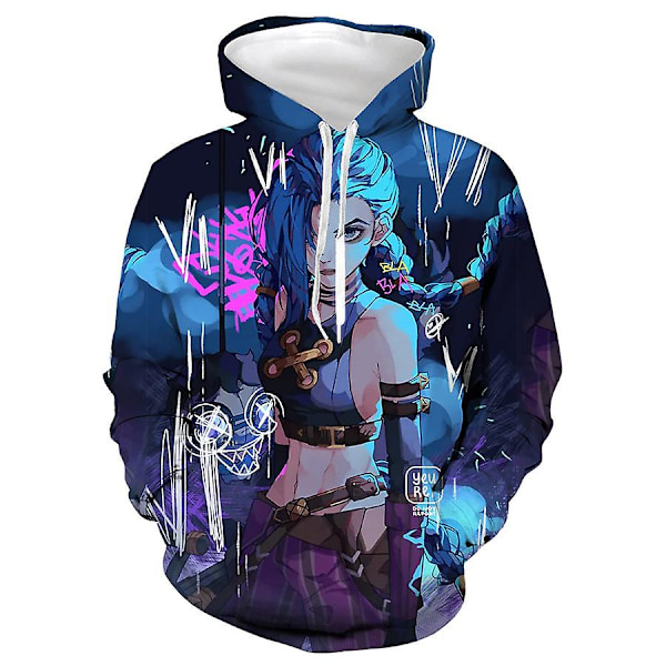 League of Legends Arcane Varm tröja-Jinx Style A-2XL
