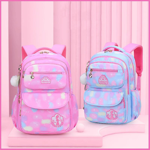 Söta flickor Skolväskor Barn Grundskola Ryggsäck Väska Barn Bokväska Princess Skolväska Mochila Infantil 2 Szies blue large