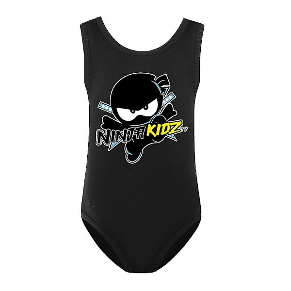 Ninja Kidz Print Barn Flickor One Piece Badkläder Ärmlös Baddräkt Simning Baddräkt Himmelblå 9-10 år