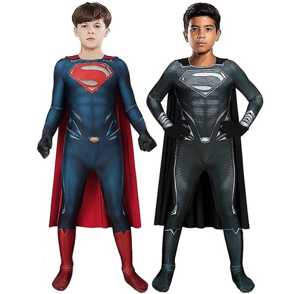 Superman Superhjälte Clark Kent Kal El Cosplay Dräkt Bodysuit Jumpsuit Halloween Party Kostymer För Barn Aldult Style 2 150