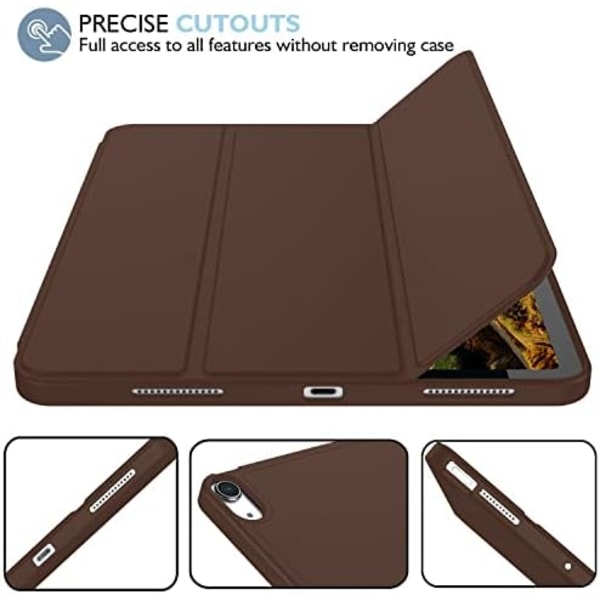 iMieet New iPad Air 5th Generation Case 2022/iPad Air 4th Generation Case 2020 10,9 tum med pennhållare [Support Touch ID och iPad 2nd P Chocolate